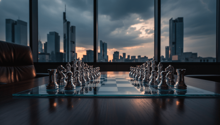 Concepto visual de la estrategia económica global y volatilidad de los tipos de interés en mercados financieros.