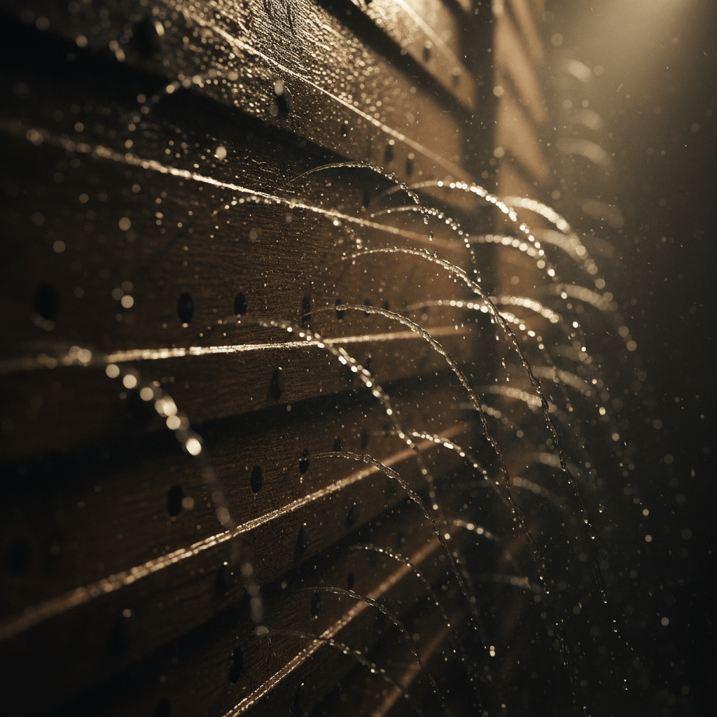 Metáfora visual de los gastos hormiga representada por un casco de barco con múltiples fugas pequeñas de agua.