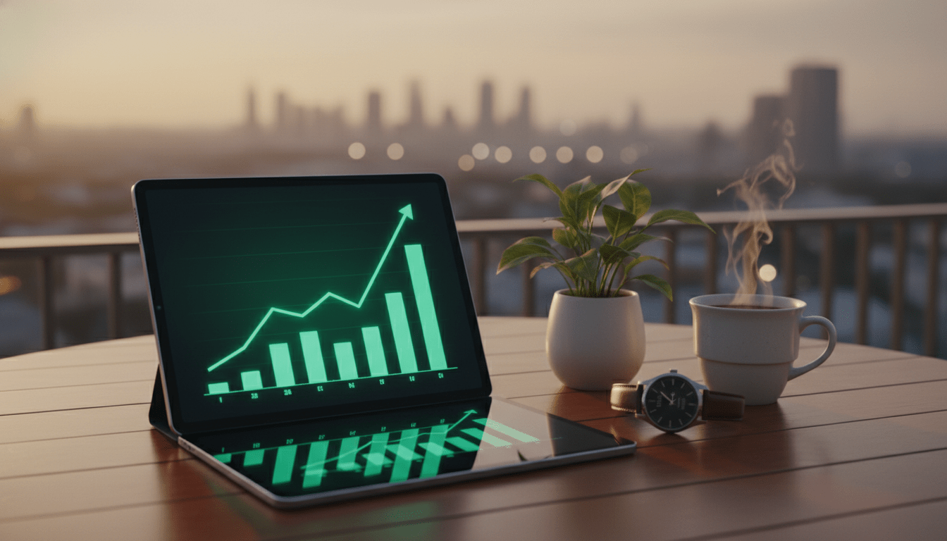 Concepto visual de ingresos pasivos y dividendos mediante inversión en activos productivos y mercado de valores.