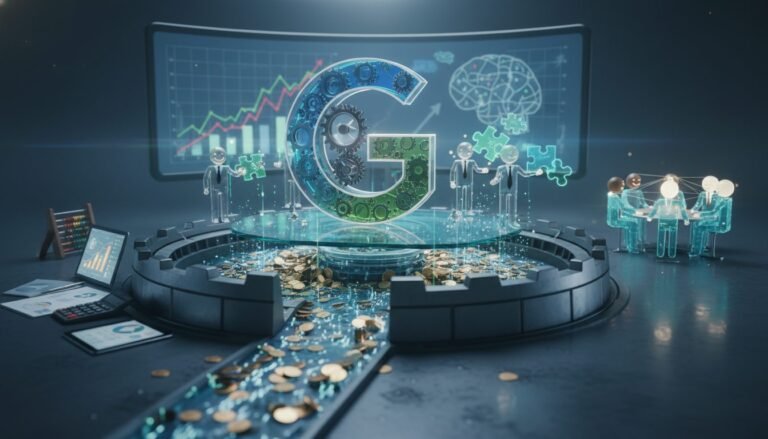 Gráfico de análisis financiero sobre el impacto de la cultura corporativa de Google en la rentabilidad y retención.