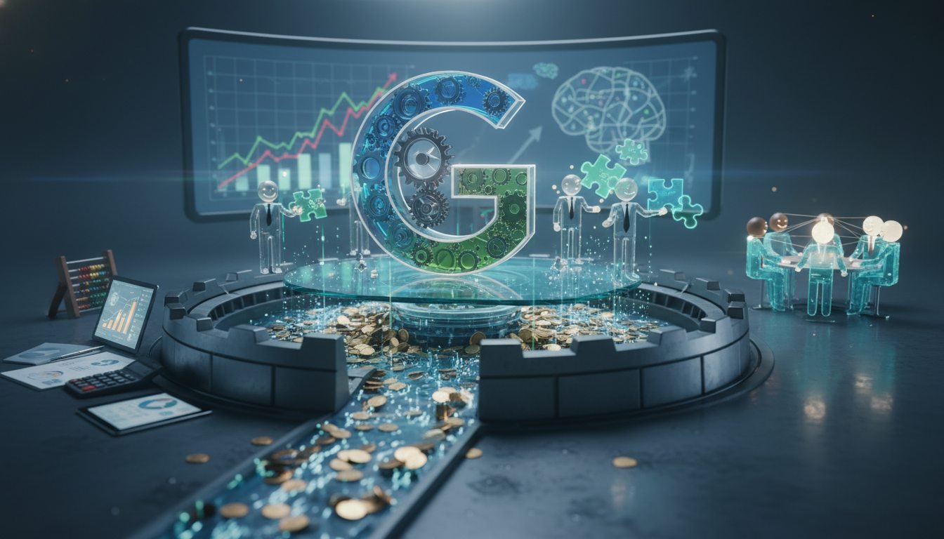 Gráfico de análisis financiero sobre el impacto de la cultura corporativa de Google en la rentabilidad y retención.