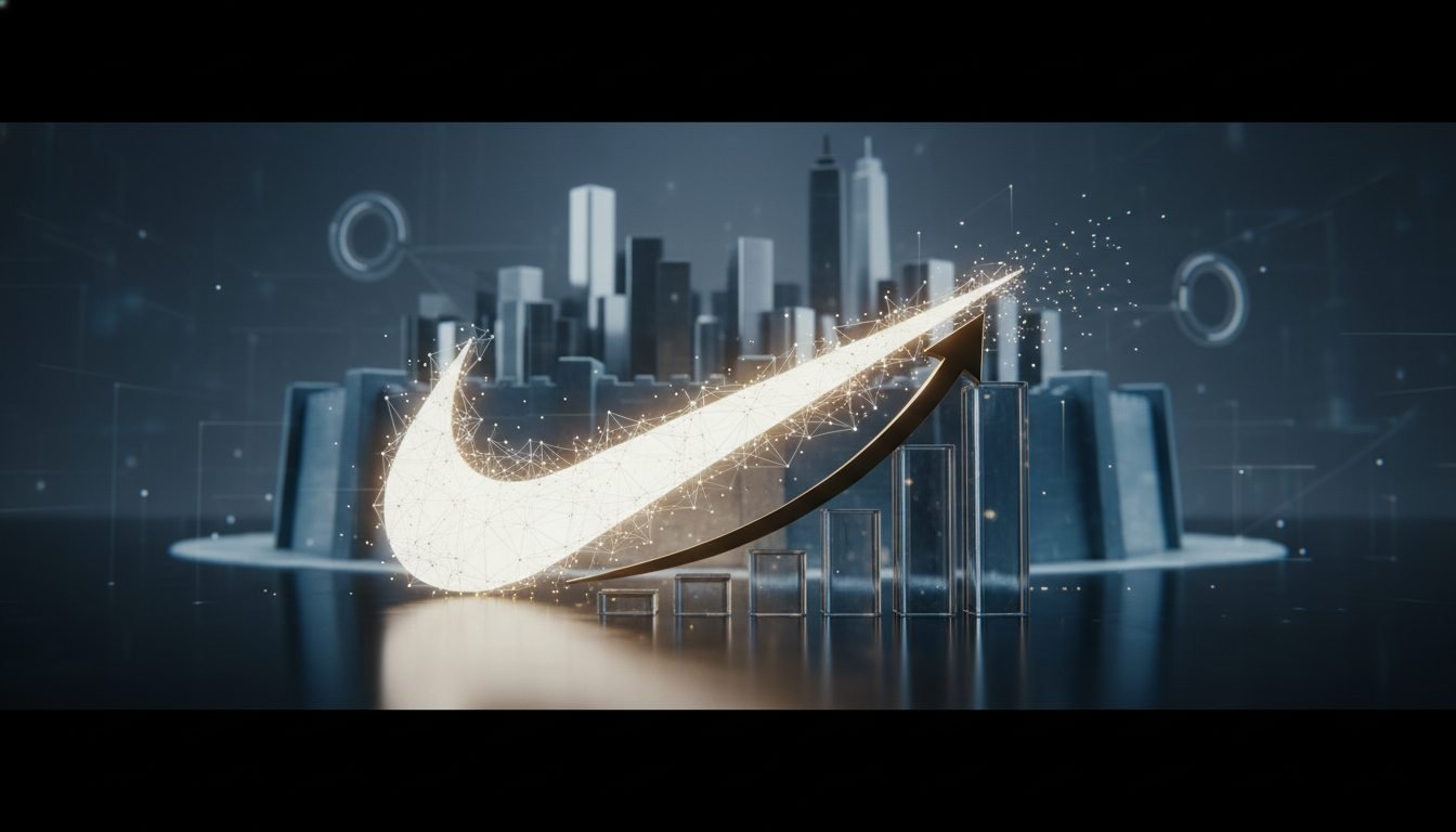 Grafico de analisis financiero que muestra el valor de la estrategia de marca de Nike como un activo intangible.