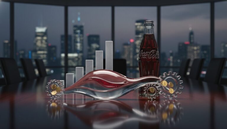Gráfico de análisis financiero que muestra el retorno de inversión y el foso económico del marketing de Coca-Cola.