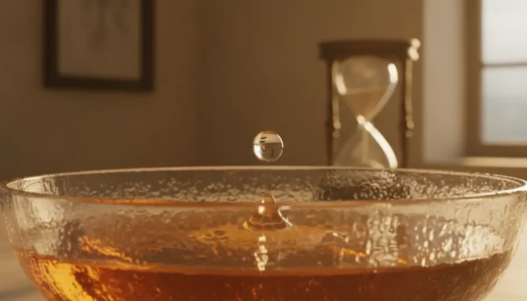 Primer plano artístico de una gota cayendo en un recipiente de cristal simbolizando el ahorro sistemático para la jubilación.