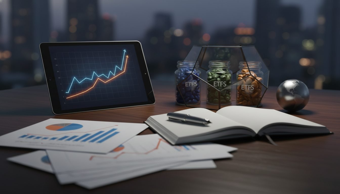 Gráfico financiero de tendencia alcista que ilustra el momentum investing y la inversión por impulso con ETFs.