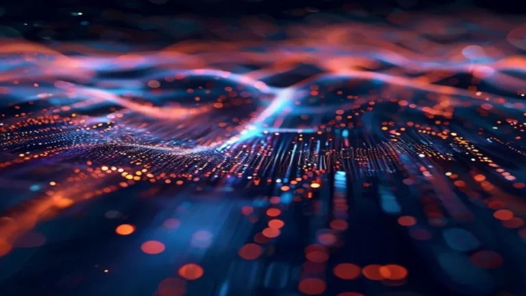Representación abstracta de inteligencia artificial y finanzas personales, simbolizando la gestión inteligente del dinero.